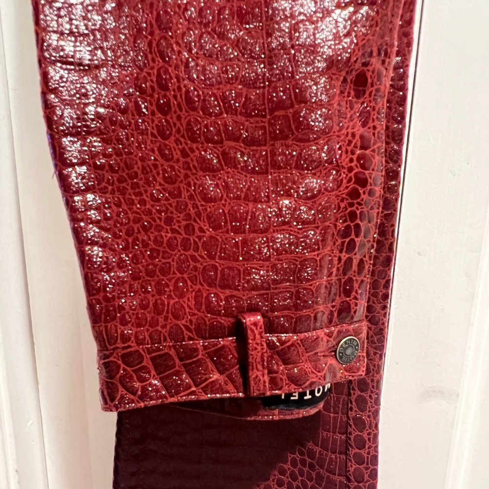 Red Snake-Skin Flared Pants - Picture 2 of 4